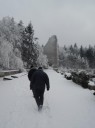 Cesta ve sněhu, kde se psaly dějiny Československa - na Dukle. (foto Roman Málek)